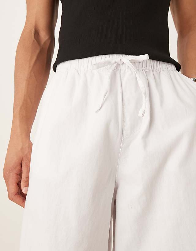 Asos ASOS DESIGN Super Baggy Linen Blend Trousers In White