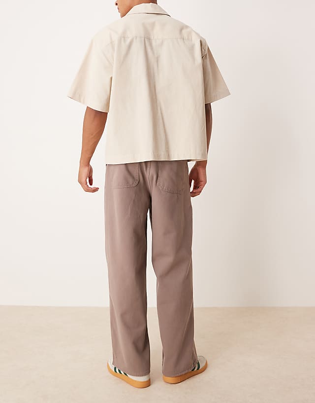 Asos ASOS DESIGN Super Baggy Pleated Trouser In Brown