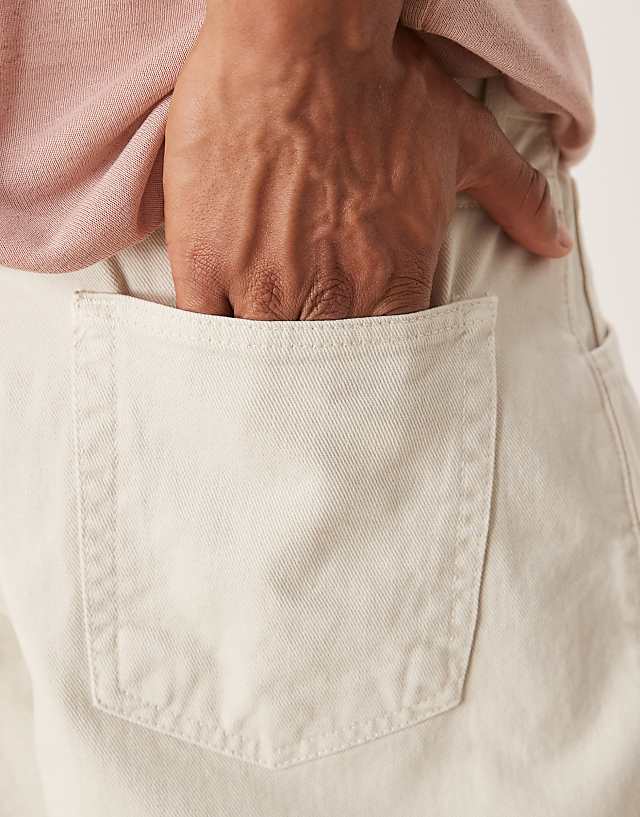 Asos ASOS DESIGN Super Baggy Trouser With Pleat Detail In Ecru