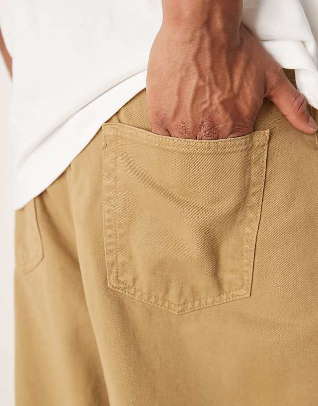 Asos ASOS DESIGN Super Baggy Trouser With Pleat Detail In Tan