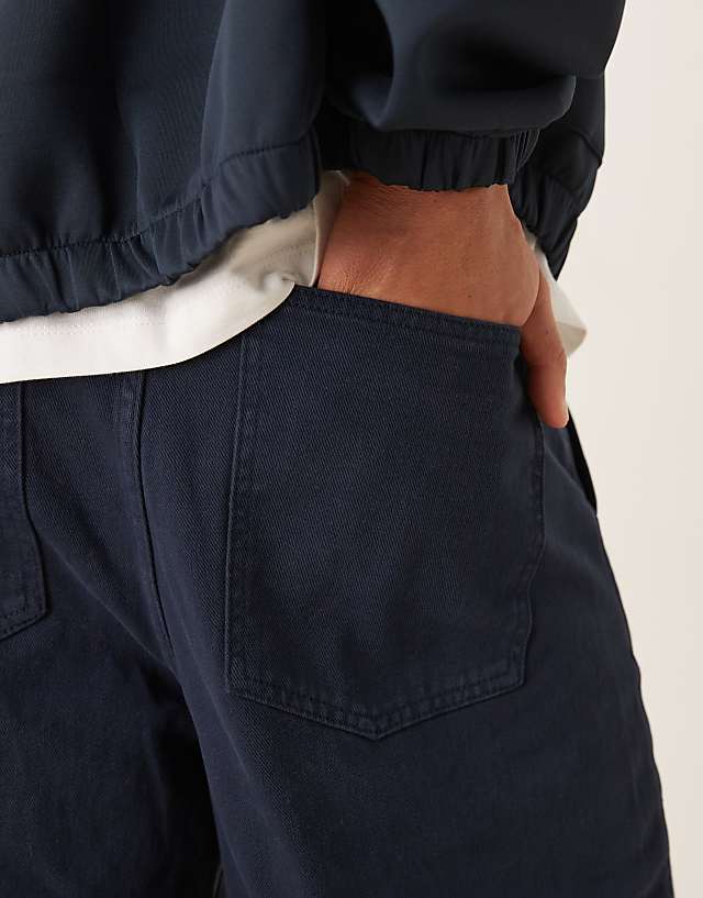 Asos ASOS DESIGN Super Baggy Trouser With Seam Detail In Navy