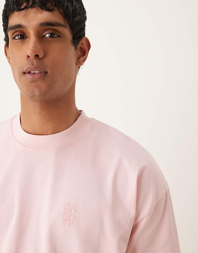 Asos ASOS DESIGN Super Heavyweight Oversized Boxy T-shirt In Pink - PINK