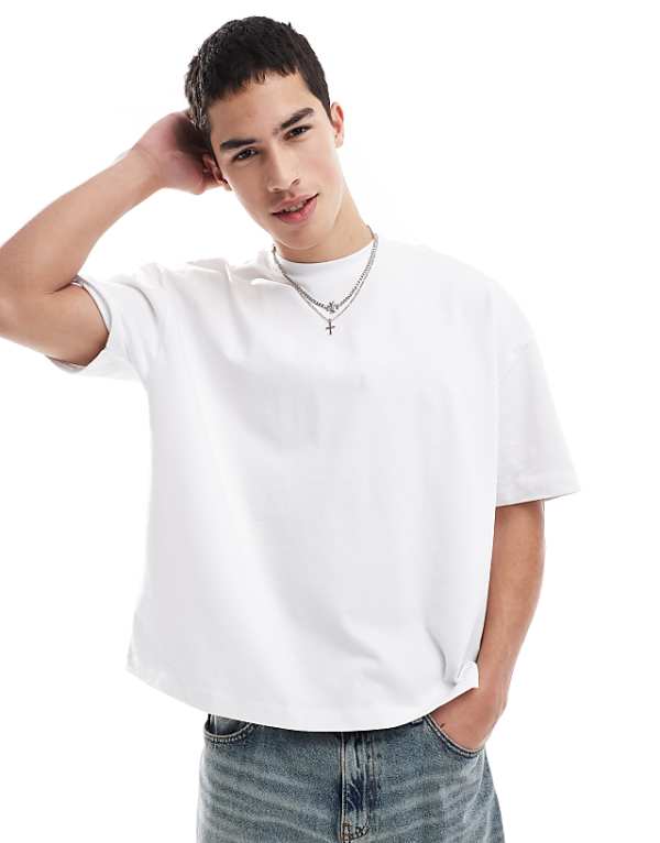 asos ASOS DESIGN super heavyweight oversized boxy t-shirt in white
