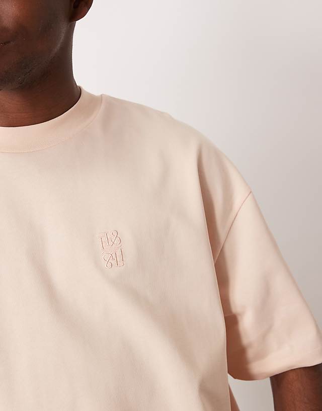 Asos ASOS DESIGN Super Heavyweight Oversized T-shirt In Beige
