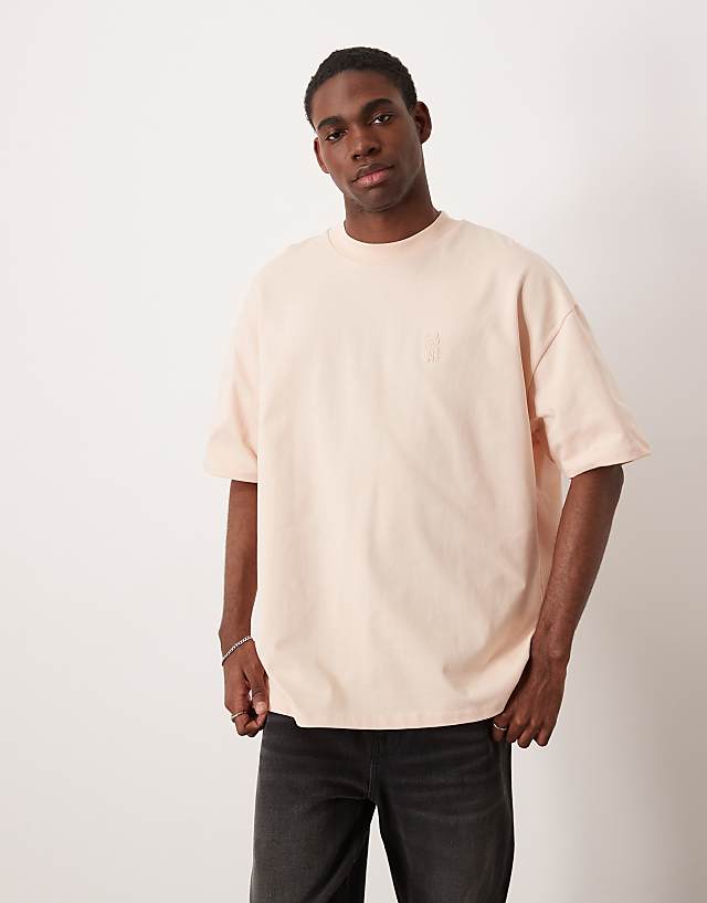 asos ASOS DESIGN super heavyweight oversized t-shirt in beige