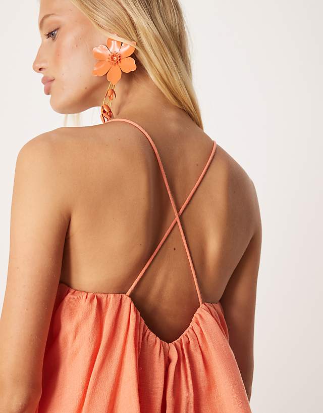 Asos ASOS DESIGN Sweetheart Double Layer Volume Maxi Dress With Pephem In Coral