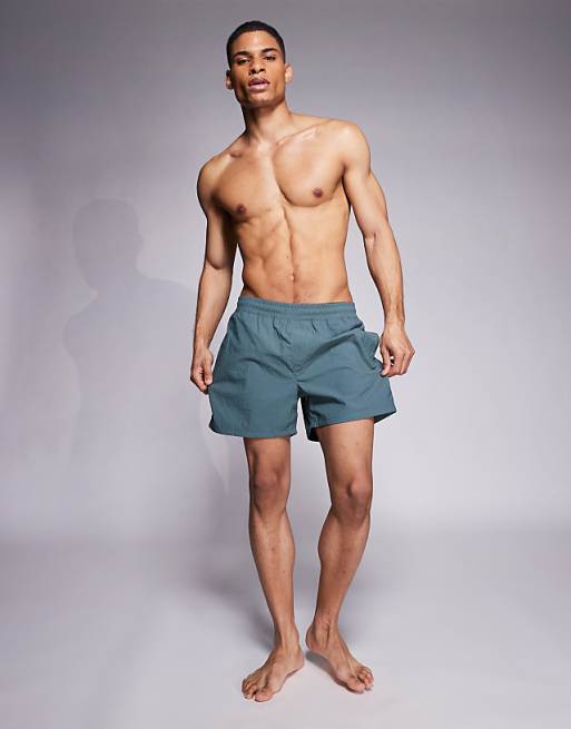 Asos ASOS DESIGN Swim Shorts In Short Length In Grey