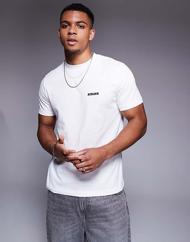 Asos ASOS DESIGN T-shirt With Atelier Graphic In White