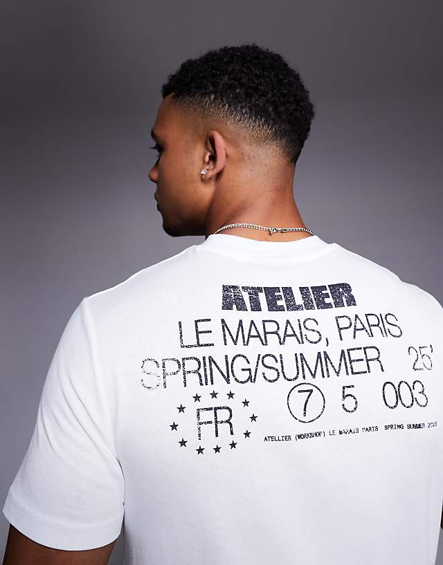 Asos ASOS DESIGN T-shirt With Atelier Graphic In White