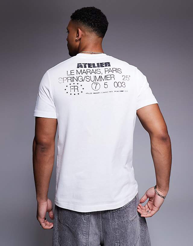 asos ASOS DESIGN t-shirt with atelier graphic in white