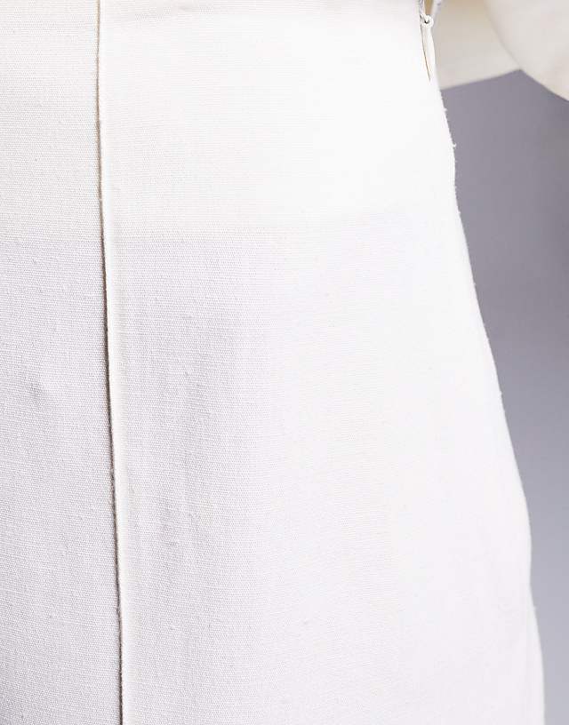 Asos ASOS DESIGN Tailored Linen Culotte Trousers Co-ord In Ivory