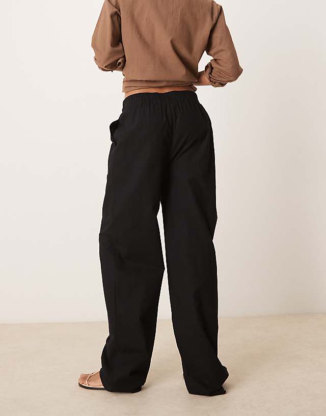 Asos ASOS DESIGN Tall Linen Look Pull On Trouser In Black