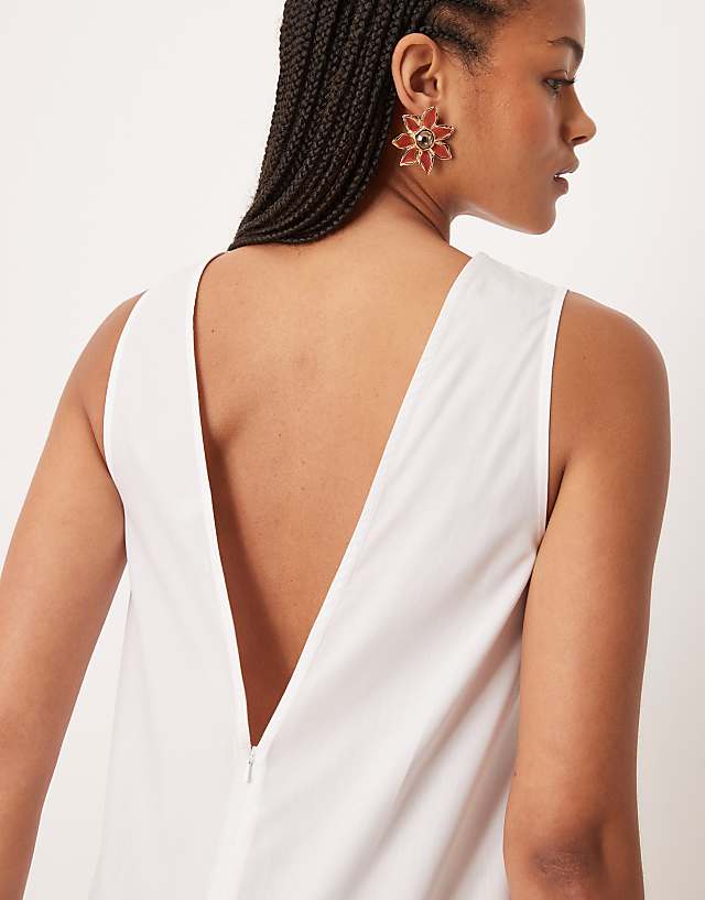 Asos ASOS DESIGN Tall Sleeveless Drop Waist Maxi Dress In White