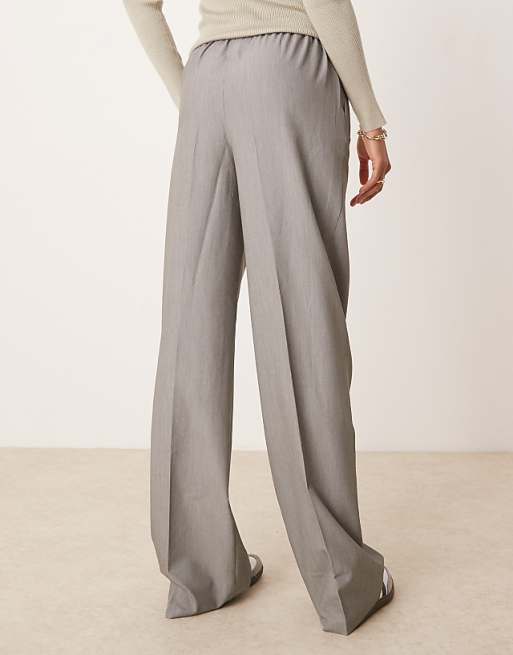 Asos ASOS DESIGN Tall Tailored Pull On Trousers In Grey