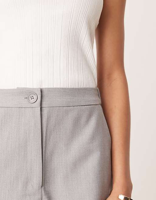 Asos ASOS DESIGN Tall Tailored Relaxed Straight Leg Trousers In Grey