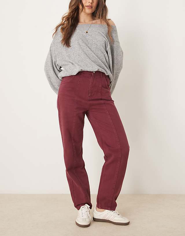 asos ASOS DESIGN tapered high rise slim jean in fig asos ASOS DESIGN tapered high rise slim jean in fig