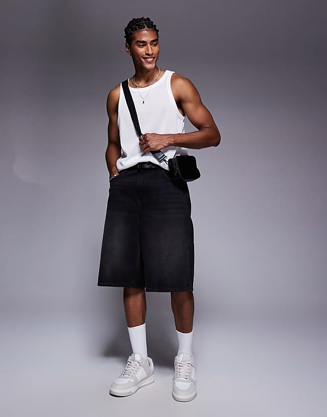 Asos ASOS DESIGN Textured Contrast Crew Neck Vest In Cream