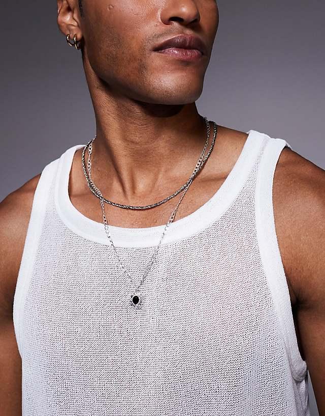 Asos ASOS DESIGN Textured Contrast Crew Neck Vest In Cream