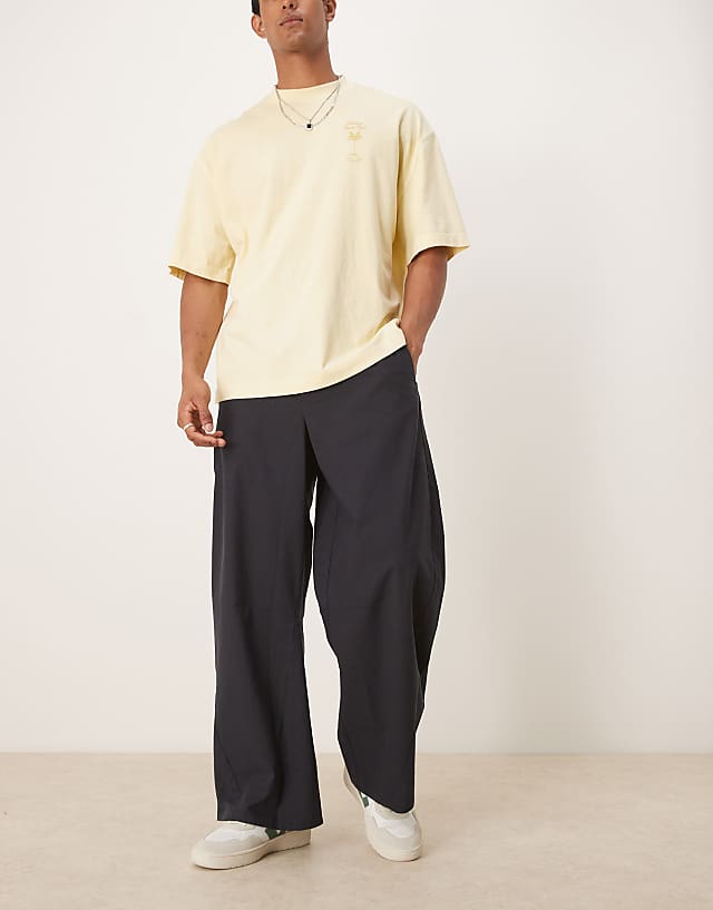 asos ASOS DESIGN twisted horseshoe trouser in black