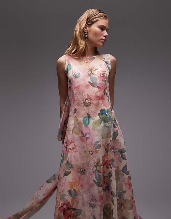 Asos ASOS DESIGN Ultimate Sheer Chiffon Maxi Dress In Mixed Floral