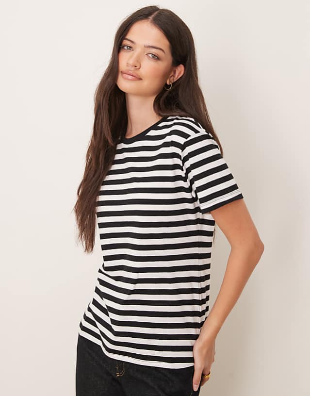 asos ASOS DESIGN ultimate t-shirt in black and white stripe