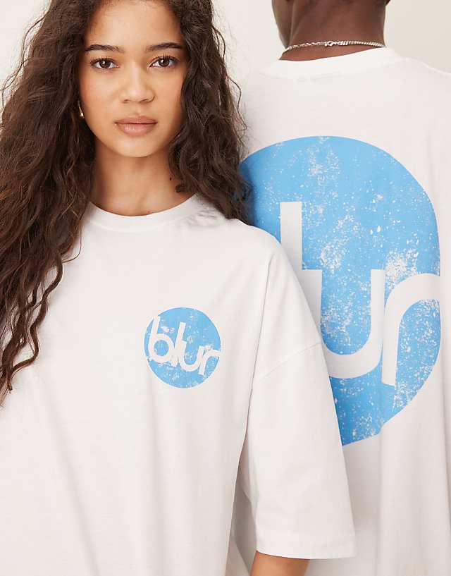 Asos ASOS DESIGN Unisex Oversize T-shirt With Blur Print In White