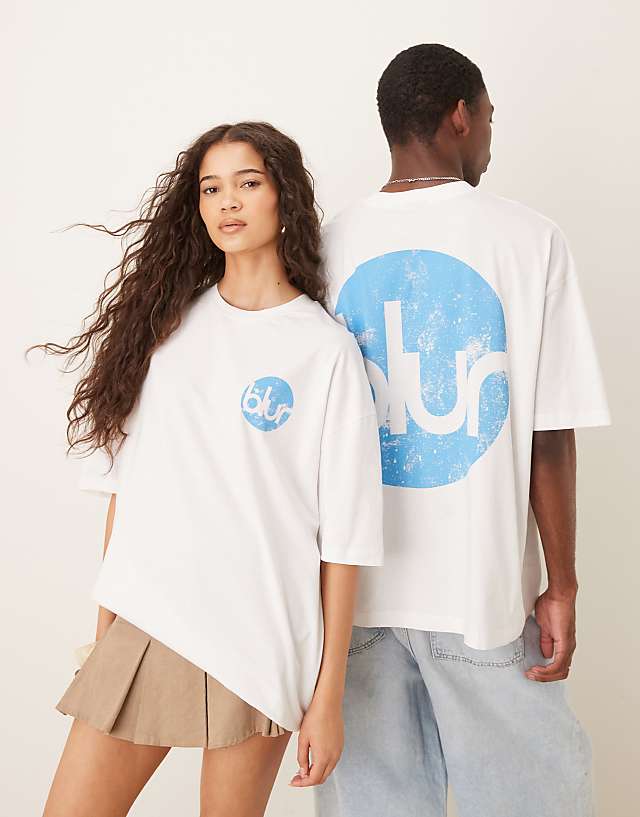 asos ASOS DESIGN unisex oversize t-shirt with blur print in white
