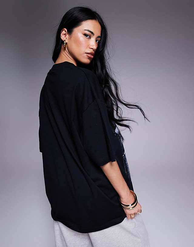 Asos ASOS DESIGN Unisex Oversized T-shirt With AC/DC Print In Black
