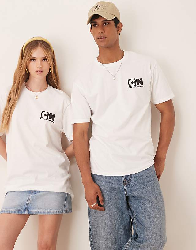 Asos ASOS DESIGN Unisex Oversized T-shirt With Adventure Time Prints In White
