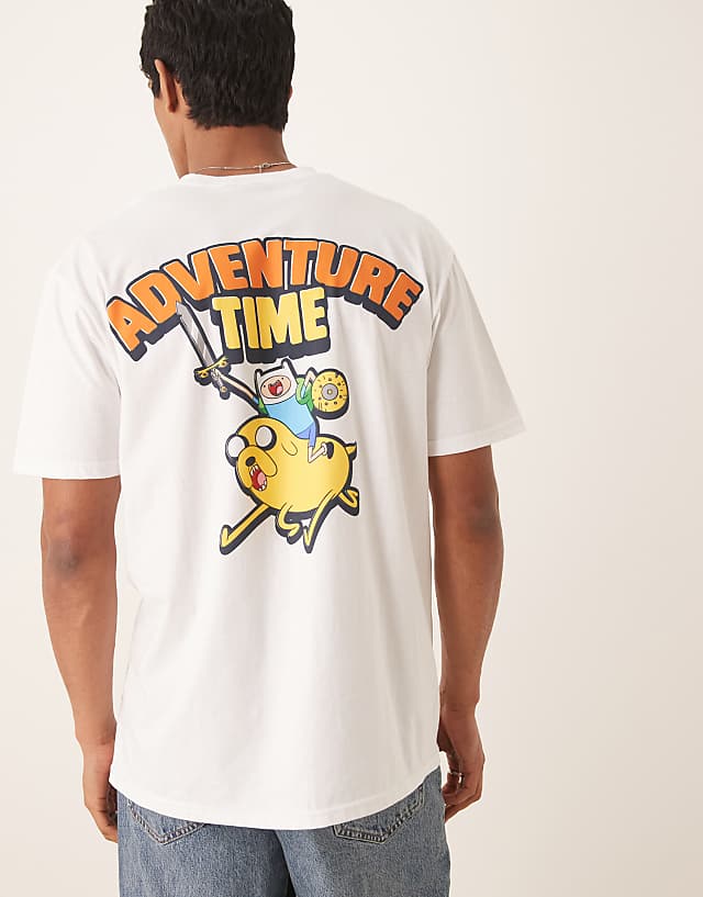 Asos ASOS DESIGN Unisex Oversized T-shirt With Adventure Time Prints In White