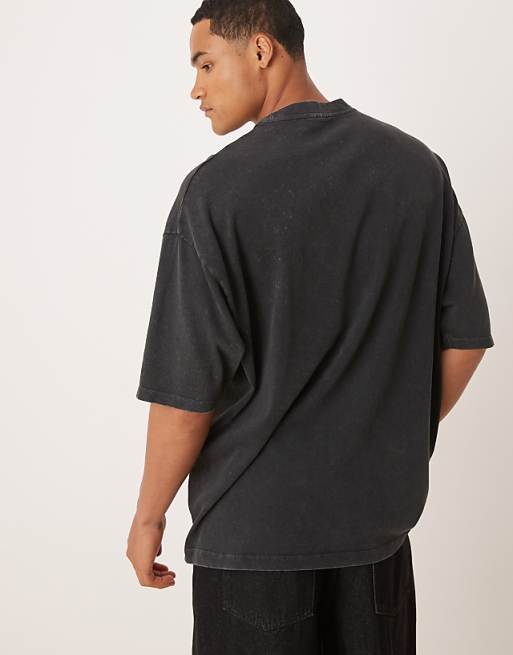 Asos ASOS DESIGN Unisex Oversized T-shirt With Guinness Prints In Washed Black