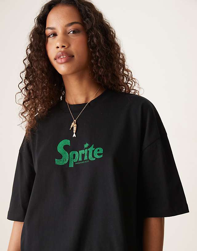 Asos ASOS DESIGN Unisex Oversized T-shirt With Sprite Prints In Black
