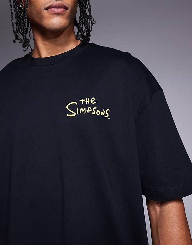 Asos ASOS DESIGN Unisex Oversized T-shirt With The Simpsons Prints In Black