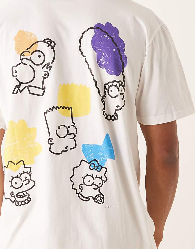 Asos ASOS DESIGN Unisex Oversized T-shirt With The Simpsons Prints In White