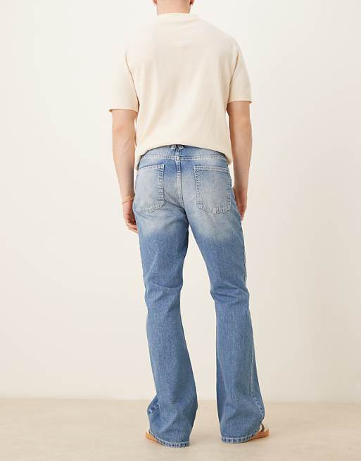 Asos ASOS DESIGN Vintage Flare Jeans In Light Wash Blue