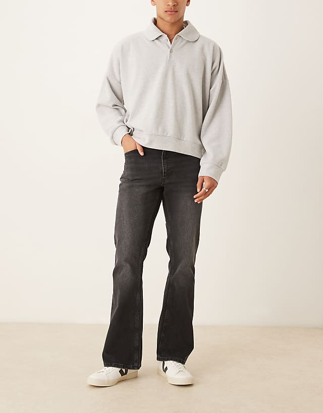 asos ASOS DESIGN vintage flare jeans in washed black