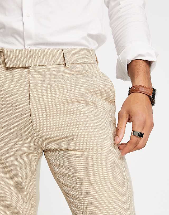 Asos ASOS DESIGN Wedding Skinny Suit Trousers In Beige