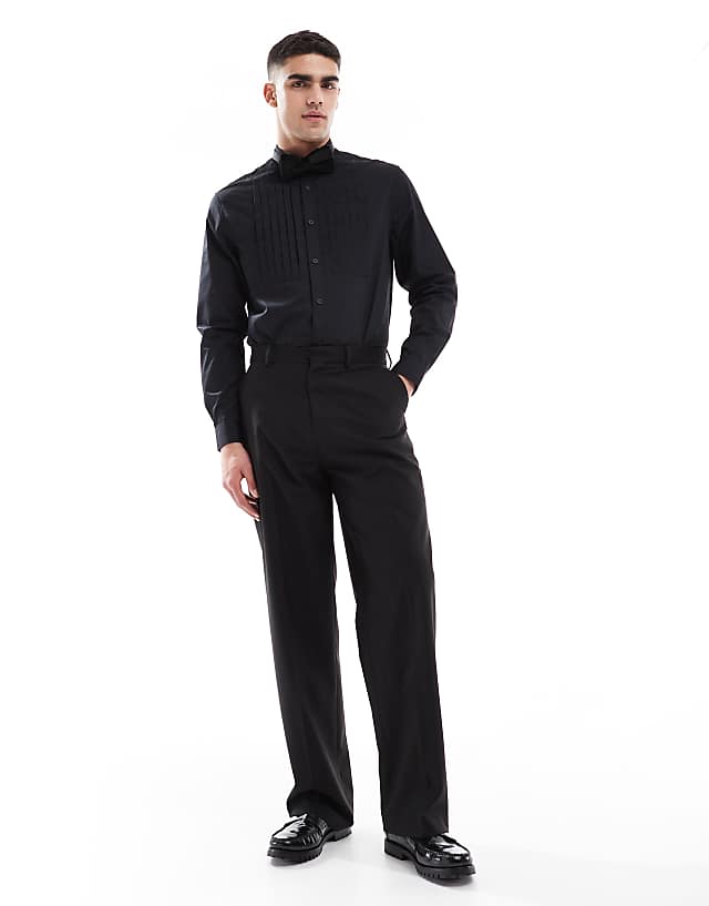 Asos ASOS DESIGN Wing Collar Formal Regular Shirt In Black