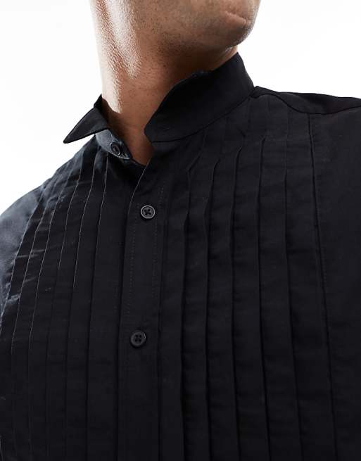 Asos ASOS DESIGN Wing Collar Formal Regular Shirt In Black