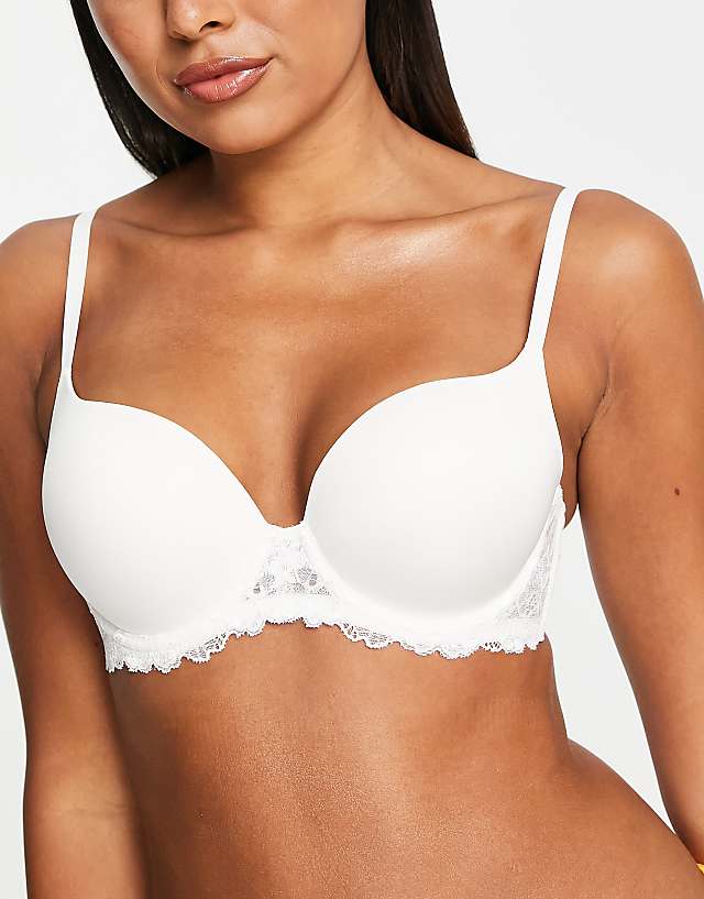 asos Dorina Claire super push up bra in white lace