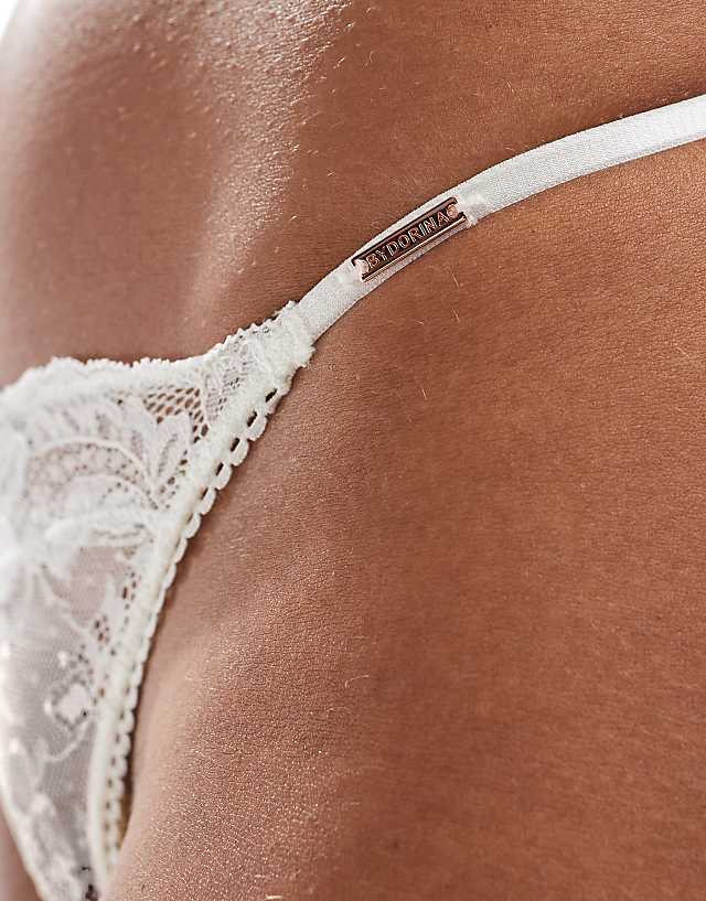 Asos Dorina Origins Lace Thong In Ivory