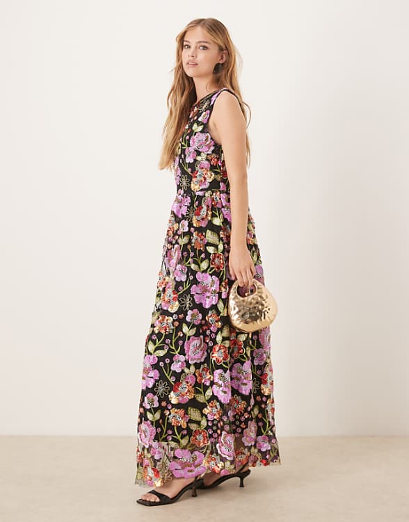 asos Dream Sister Jane beaded maxi dress in floral