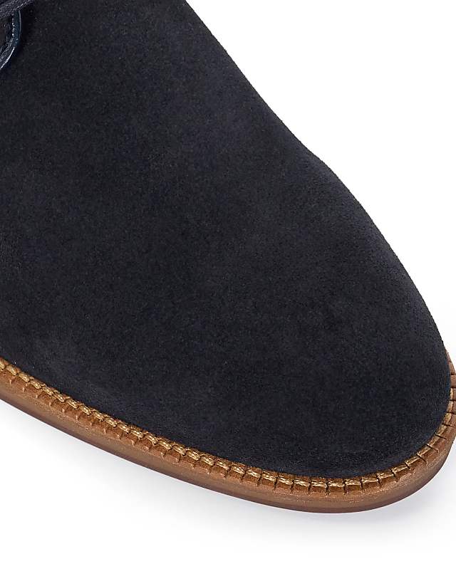 Asos Dune London Bridon Suede Brogues Shoe In Navy