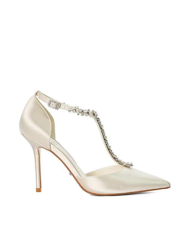 asos Dune London Devotional bridal heels in ivory