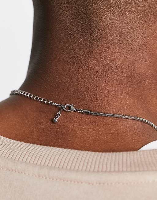 Asos Faded Future Silver Neck Chain