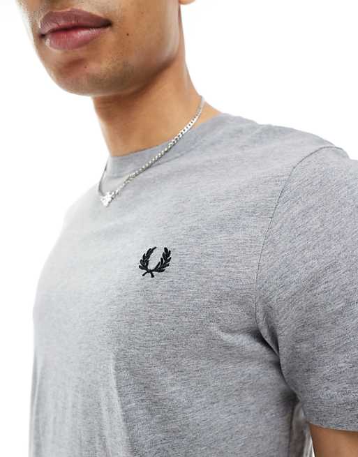 Asos Fred Perry Crew Neck T-shirt In Grey