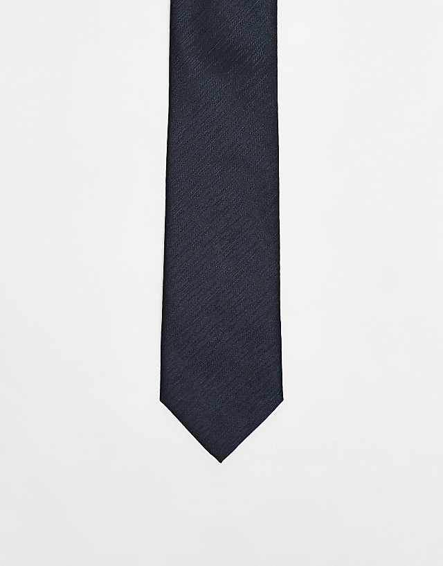 asos French Connection plain woven tie in navy