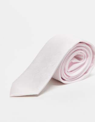 Asos French Connection Plain Woven Tie In Pink