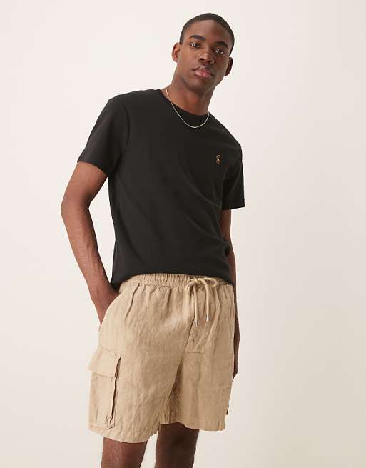 asos GANT linen cargo shorts in beige