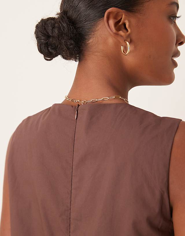 Asos Glamorous Smock Mini Dress In Chocolate Brown